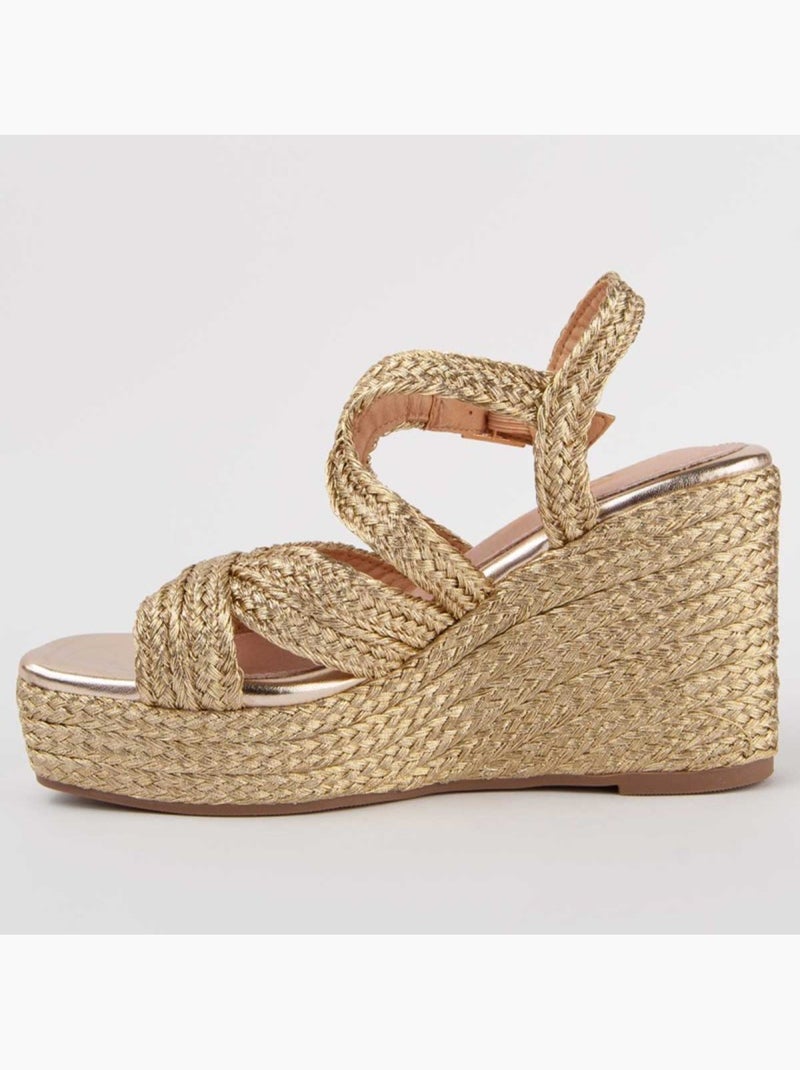 Sandalia Cuña Sintetico Montevita Dorado/Oro - Kiabi