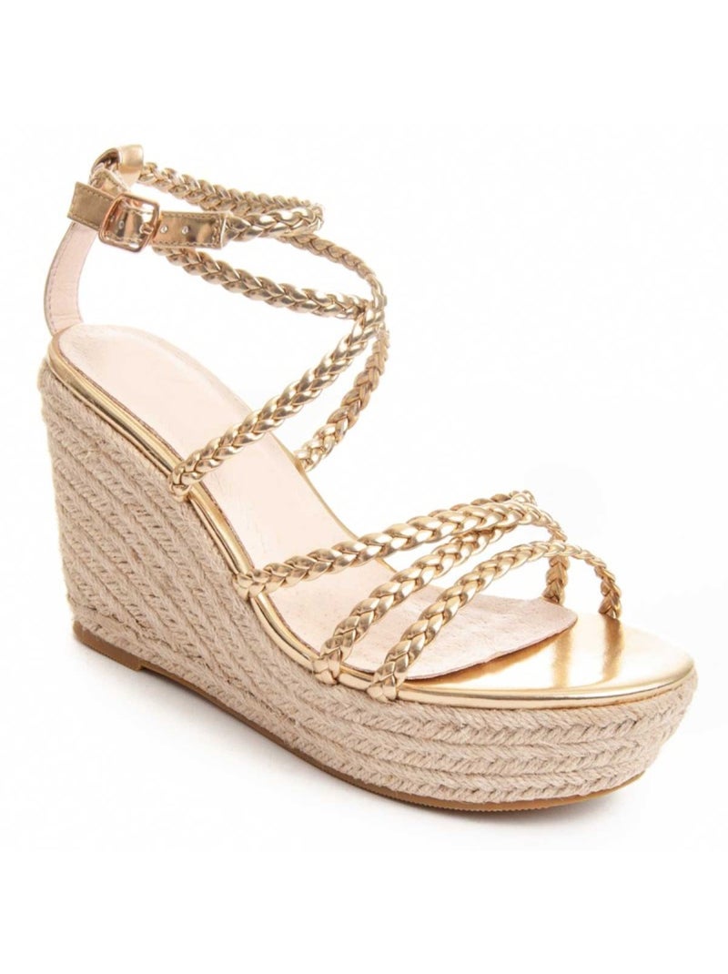 Sandalia Cuña Sintetico Montevita Dorado/Oro - Kiabi