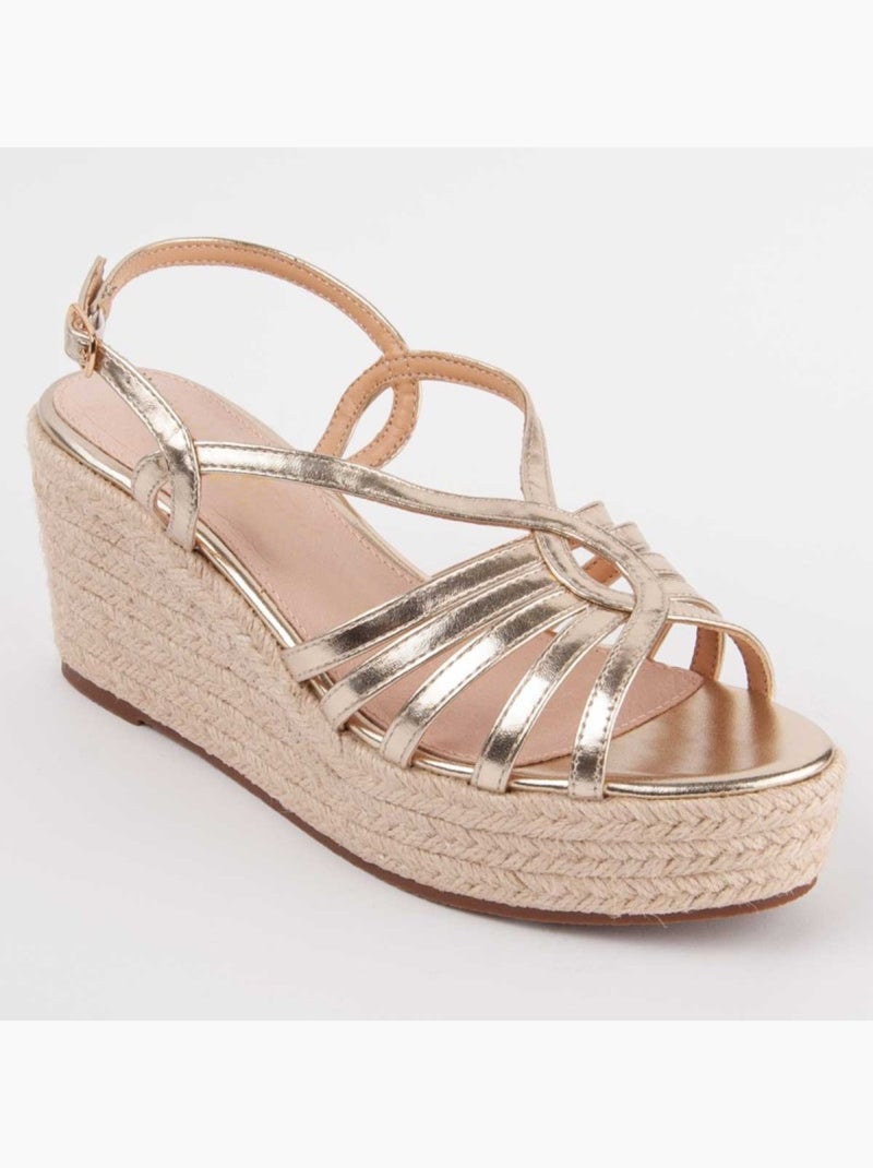 Sandalia Cuña Sintetico Montevita Dorado/Oro - Kiabi