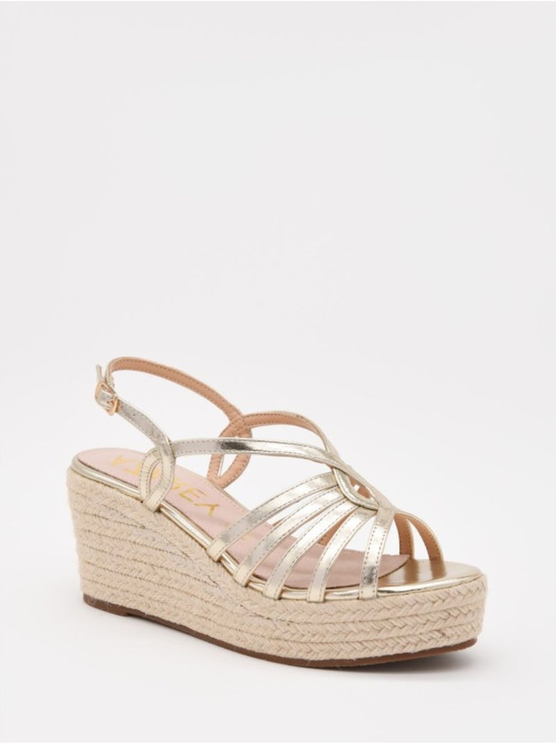 Sandalia Cuña Sintetico Montevita Dorado/Oro - Kiabi