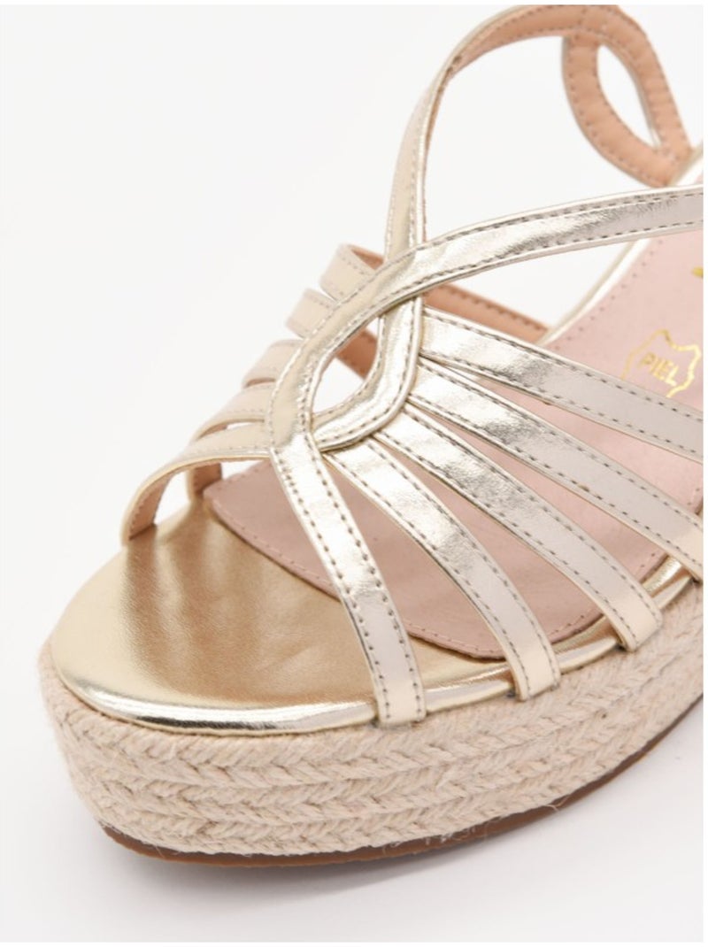 Sandalia Cuña Sintetico Montevita Dorado/Oro - Kiabi