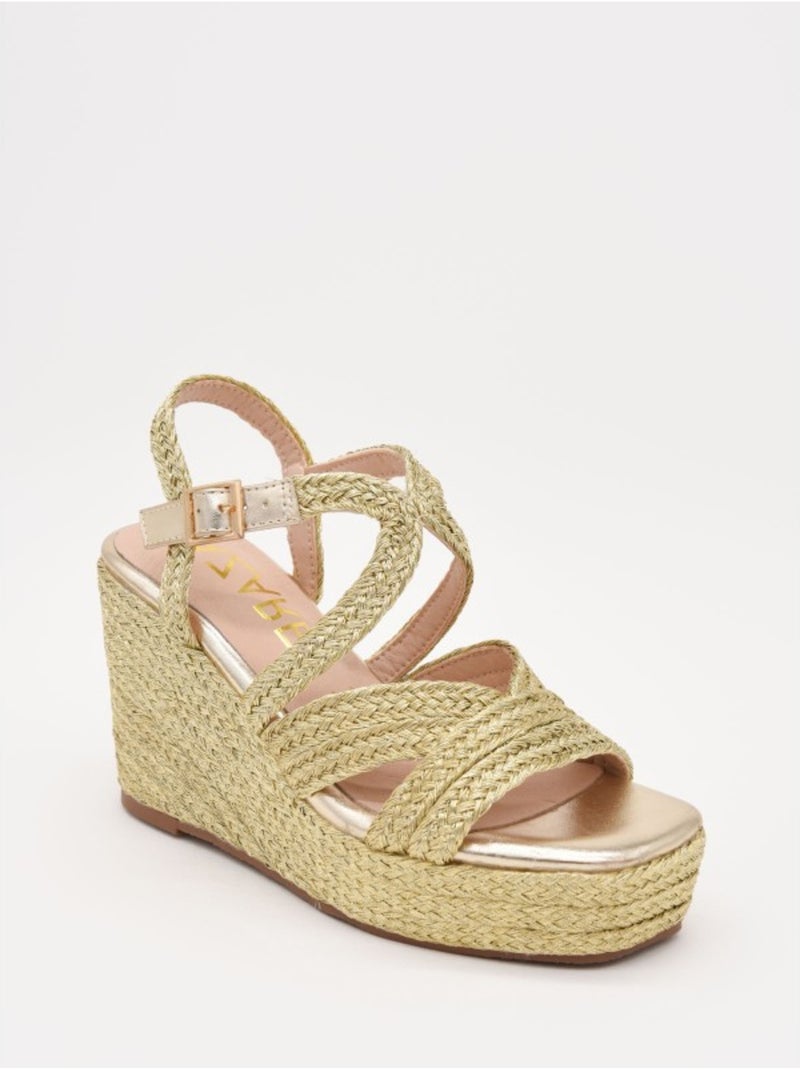 Sandalia Cuña Sintetico Montevita Dorado/Oro - Kiabi