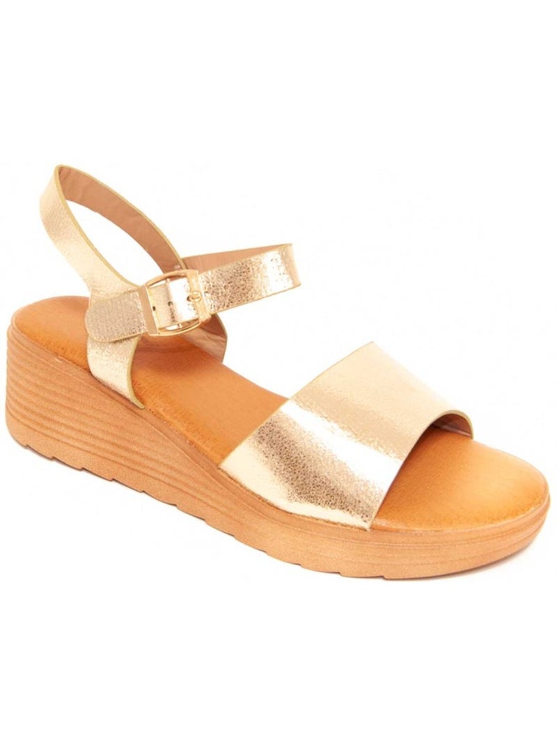 Sandalia Cuña Sintetico Montevita Dorado/Oro - Kiabi