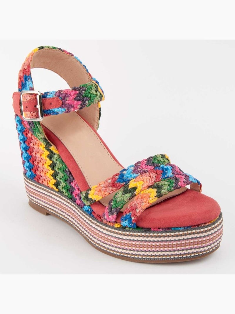 Sandalia Cuña Sintetico Montevita Multicolor - Kiabi