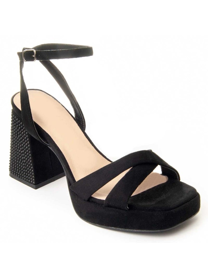 Sandalia Cuña Sintetico Montevita Negro - Kiabi