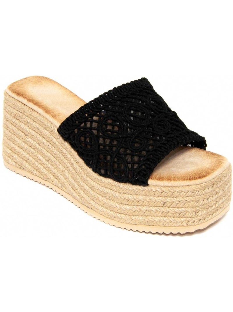 Sandalia Cuña Sintetico Montevita Negro - Kiabi