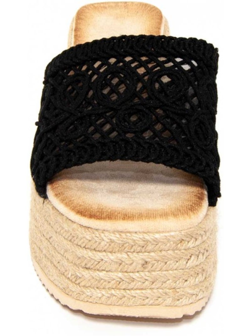 Sandalia Cuña Sintetico Montevita Negro - Kiabi