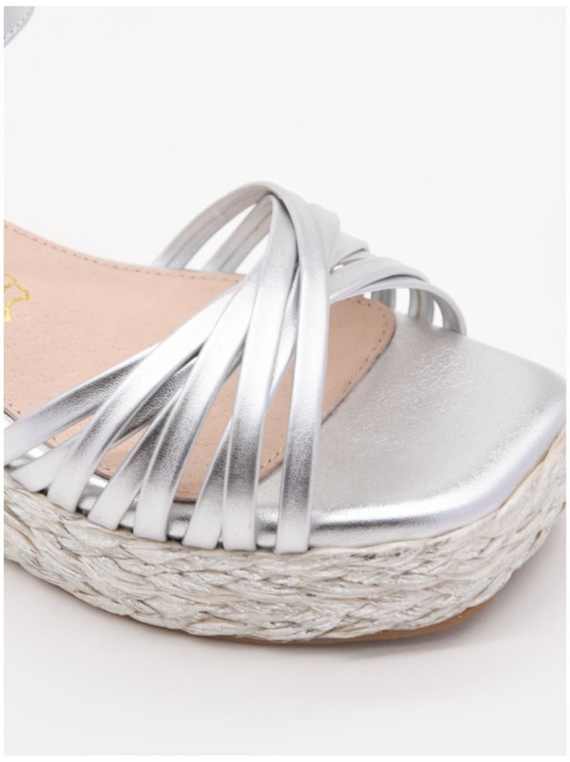 Sandalia Cuña Sintetico Montevita Plata - Kiabi