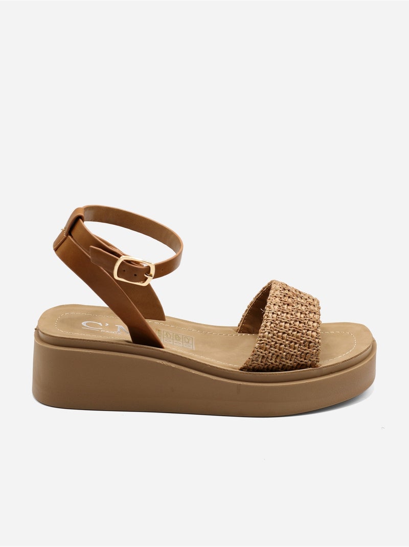 Sandalia de cuña para ponerse - C M Camel - Kiabi