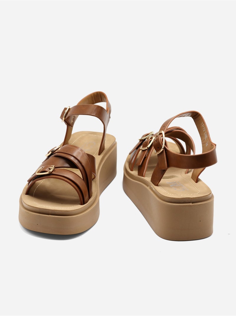 Sandalia de cuña para ponerse - C M Camel - Kiabi