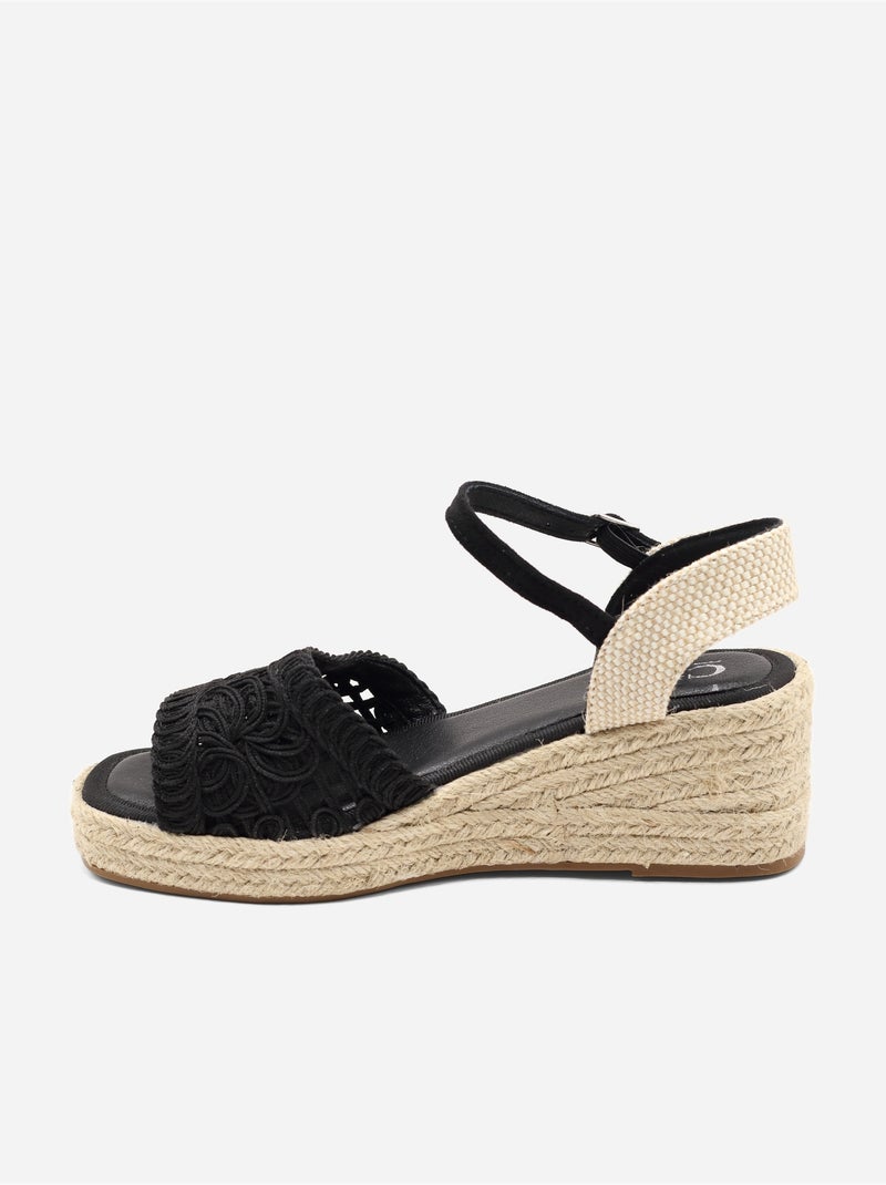 Sandalia de cuña para ponerse - C M Negro - Kiabi