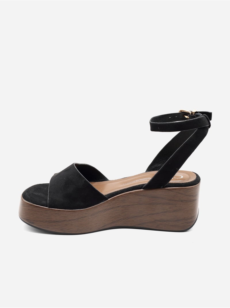 Sandalia de cuña para ponerse - C M Negro - Kiabi