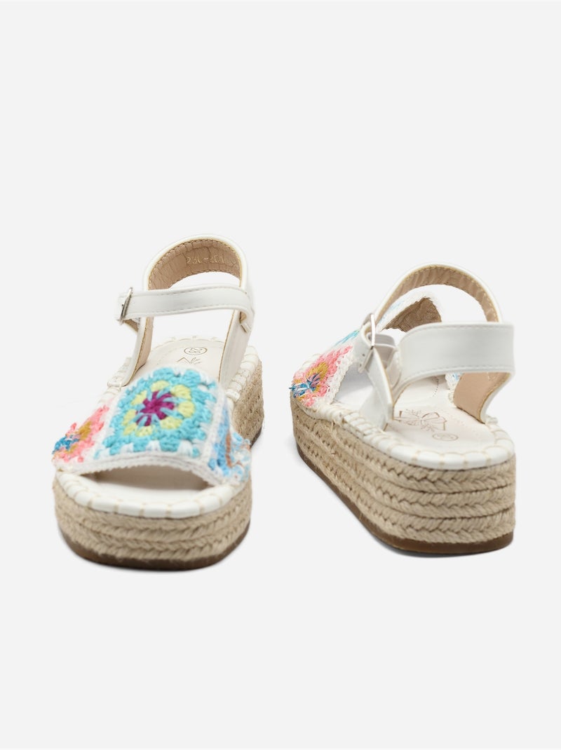 Sandalia de cuña para ponerse - Doremi Blanco - Kiabi