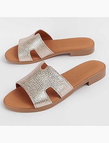 Sandalia De Piel Para Mujer. Purapiel Hacca