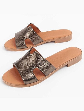 Sandalia De Piel Para Mujer. Purapiel Hacca