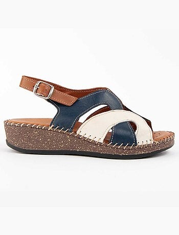 Sandalia De Piel Para Mujer. Purapiel Leida