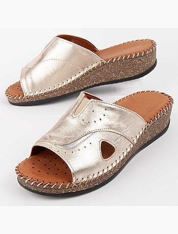 Sandalia De Piel Para Mujer. Purapiel Leida