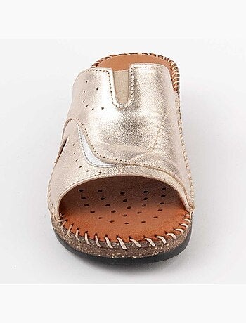 Sandalia De Piel Para Mujer. Purapiel Leida