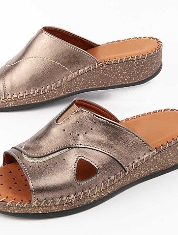 Sandalia De Piel Para Mujer. Purapiel Leida