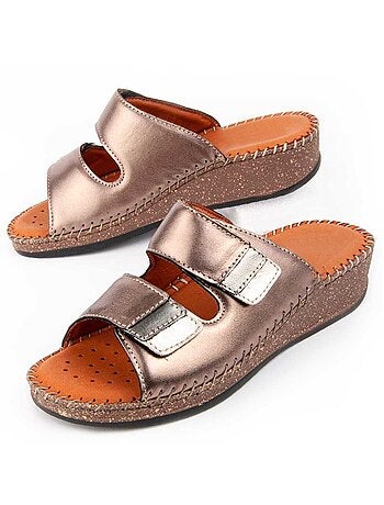 Sandalia De Piel Para Mujer. Purapiel Leida