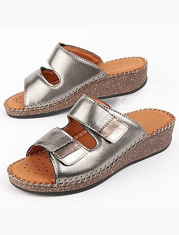 Sandalia De Piel Para Mujer. Purapiel Leida