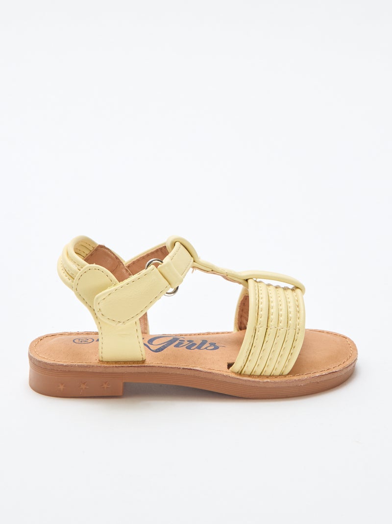 Sandalia de tira ancha Amarillo - Kiabi