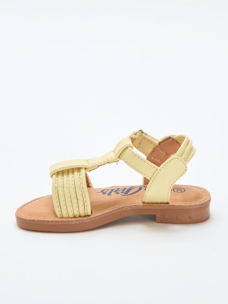 Sandalia de tira ancha Amarillo - Kiabi