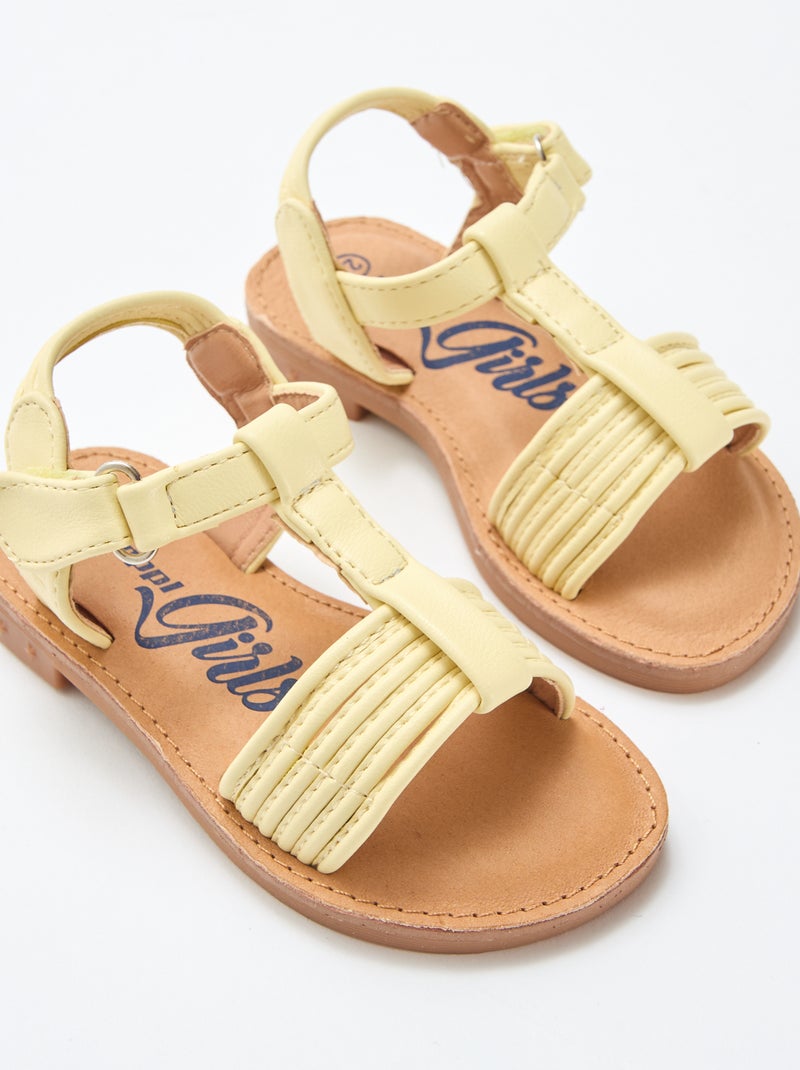 Sandalia de tira ancha Amarillo - Kiabi
