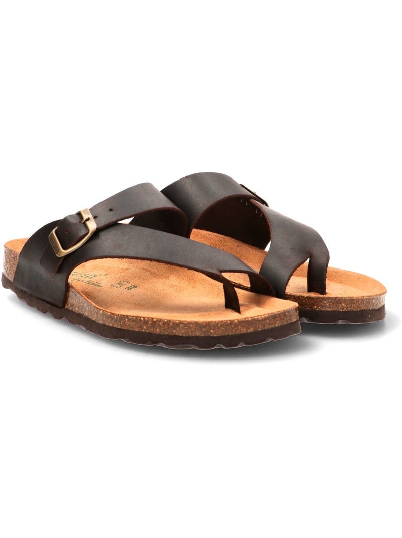Sandalia Diario Hombre Suela Plana - Autenti Marrón chocolate - Kiabi
