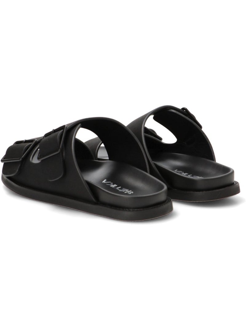 Sandalia Diario Hombre Suela Plana - Etika Negro - Kiabi