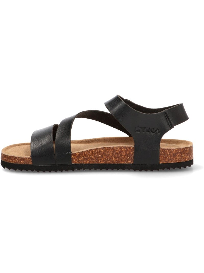 Sandalia Diario Hombre Suela Plana - Etika Negro - Kiabi