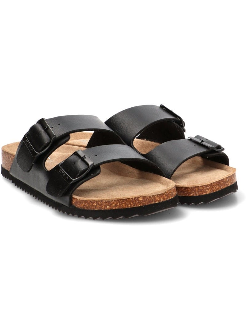 Sandalia Diario Hombre Suela Plana - Etika Negro - Kiabi