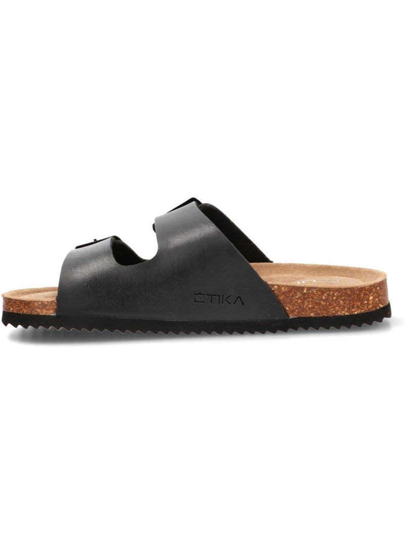 Sandalia Diario Hombre Suela Plana - Etika Negro - Kiabi