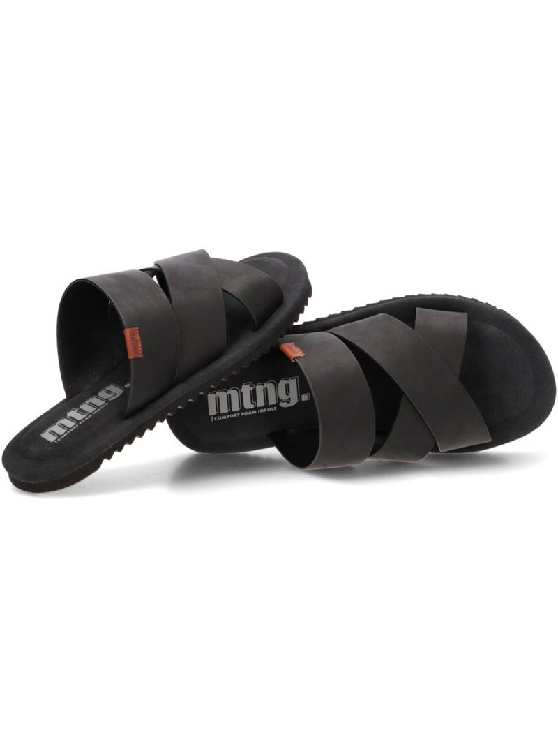 Sandalia Diario Hombre Suela Plana - Mustang Negro - Kiabi