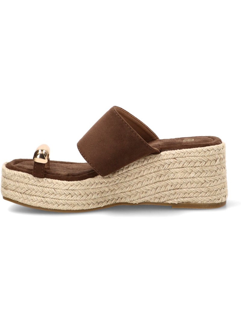 Sandalia Diario Mujer Cuña Alta - Luna Collection Marrón capuchino - Kiabi