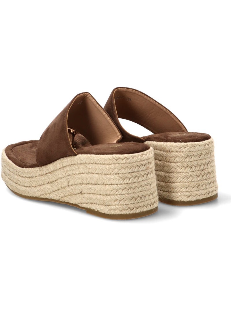 Sandalia Diario Mujer Cuña Alta - Luna Collection Marrón capuchino - Kiabi