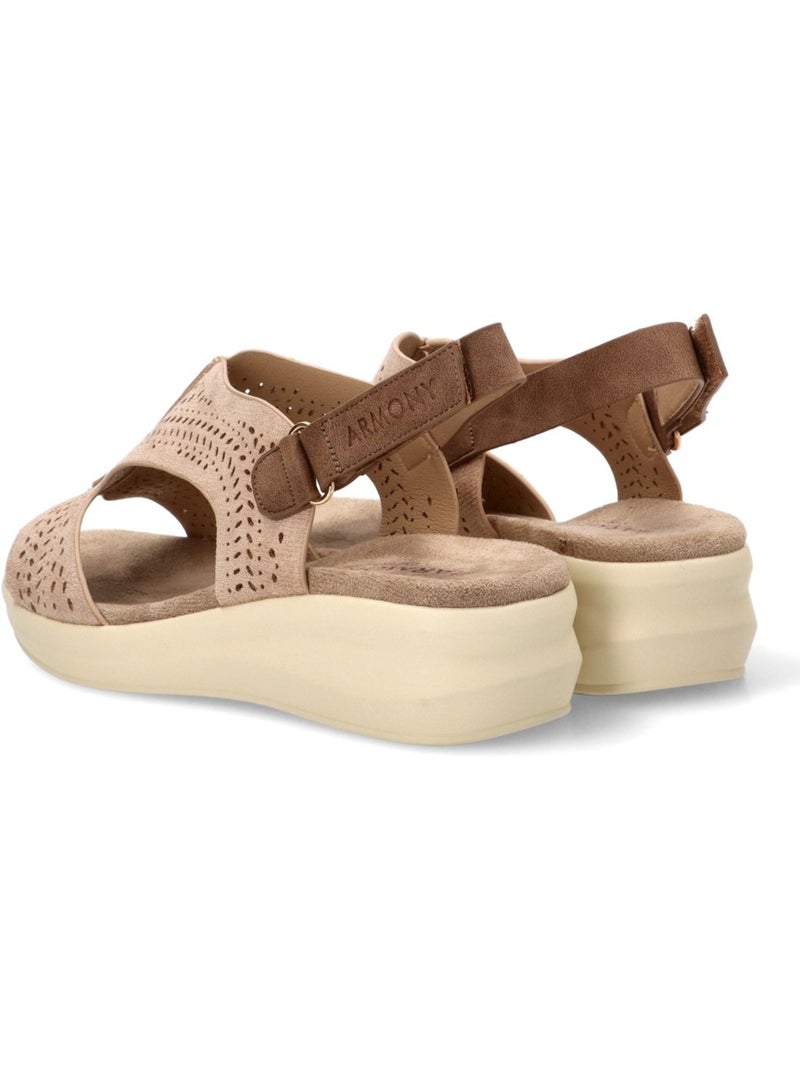 Sandalia Diario Mujer Cuña Media - Armony Beige - Kiabi