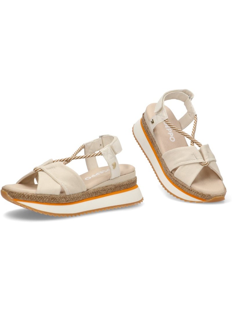 Sandalia Diario Mujer Cuña Media - Gioseppo Beige - Kiabi