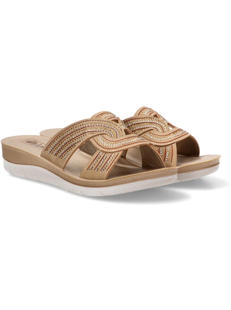 Sandalia Diario Mujer Cuña Media - Luna Collection Beige - Kiabi