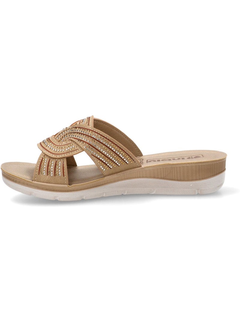 Sandalia Diario Mujer Cuña Media - Luna Collection Beige - Kiabi