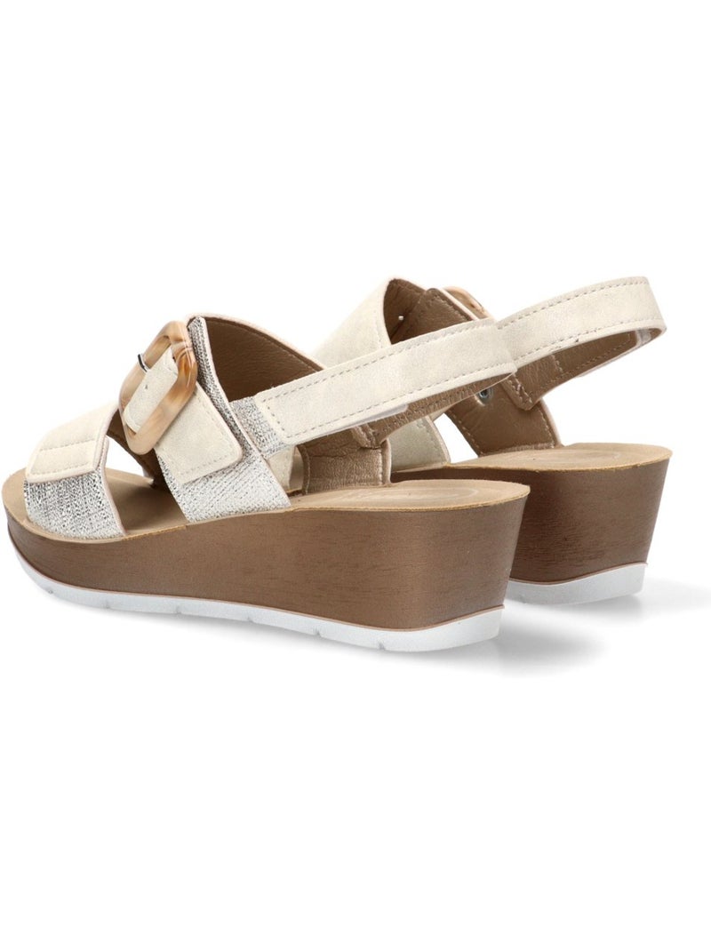 Sandalia Diario Mujer Cuña Media - Luna Collection Blanco - Kiabi