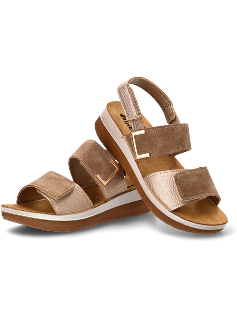 Sandalia Diario Mujer Cuña Media - Luna Collection Taupe - Kiabi