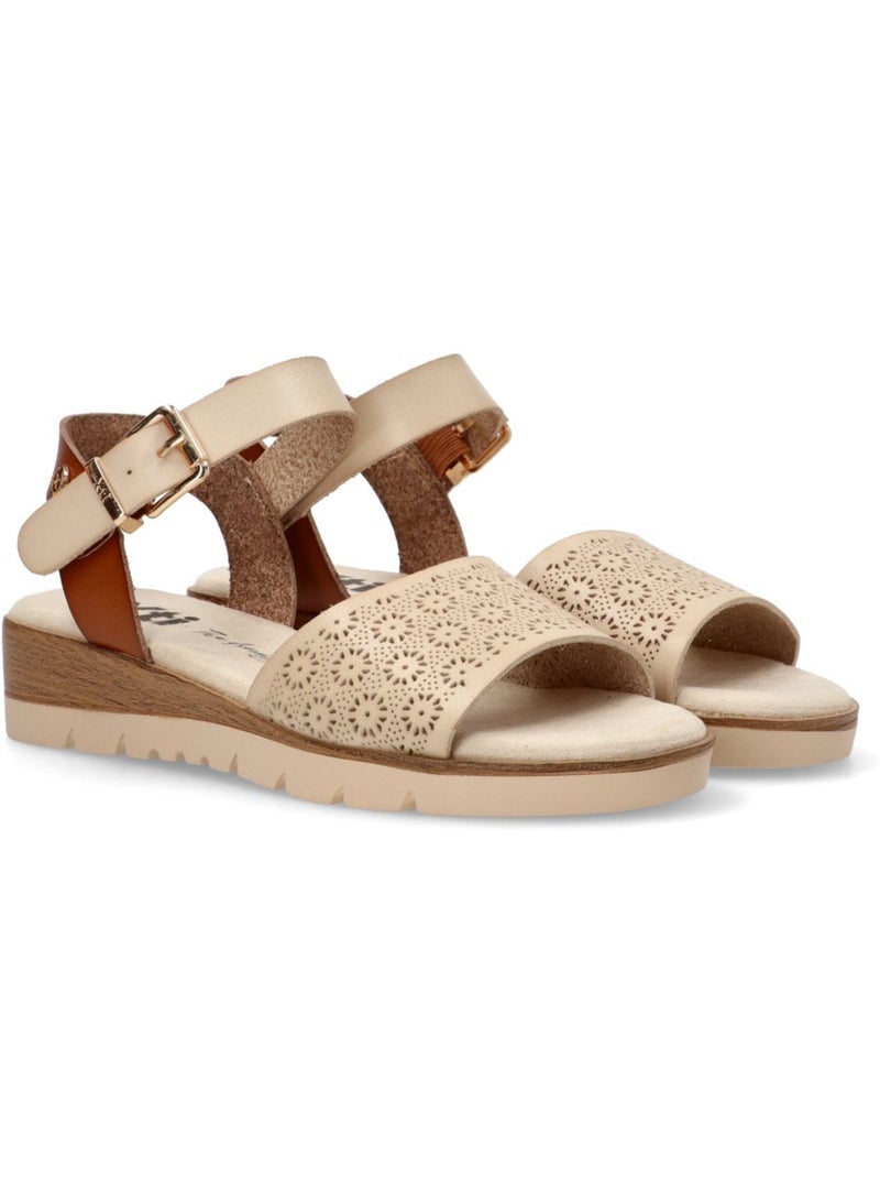 Sandalia Diario Mujer Cuña Media - Modelo 143856 Gris perla - Kiabi