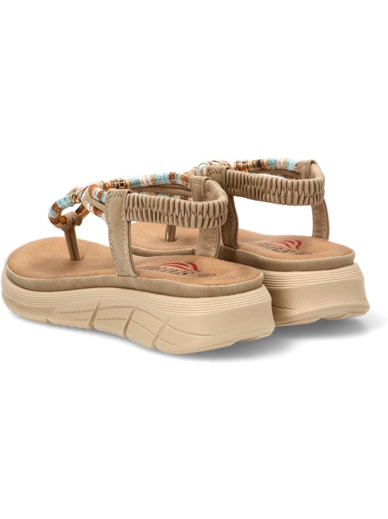 Sandalia Diario Mujer Cuña Media - Stay Beige - Kiabi