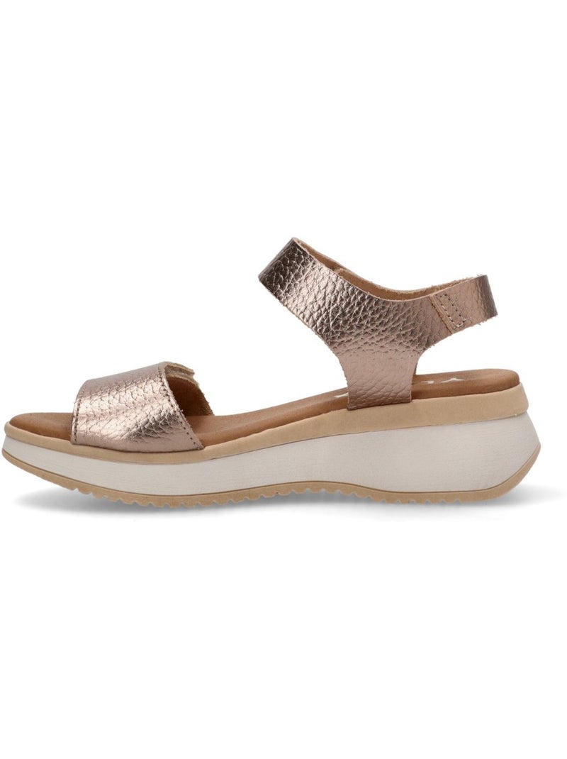 Sandalia Diario Mujer Cuña Media - Yulia Sd Beige/Blanco perlado/Platino - Kiabi