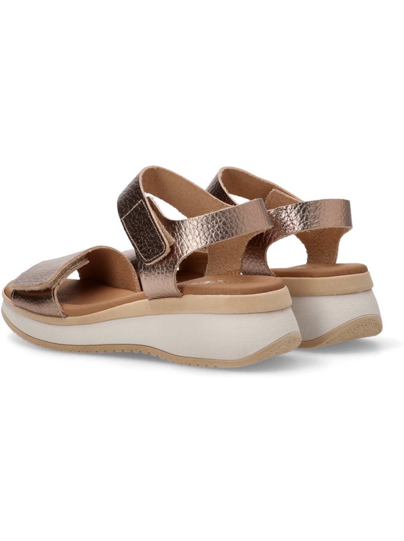 Sandalia Diario Mujer Cuña Media - Yulia Sd Beige/Blanco perlado/Platino - Kiabi