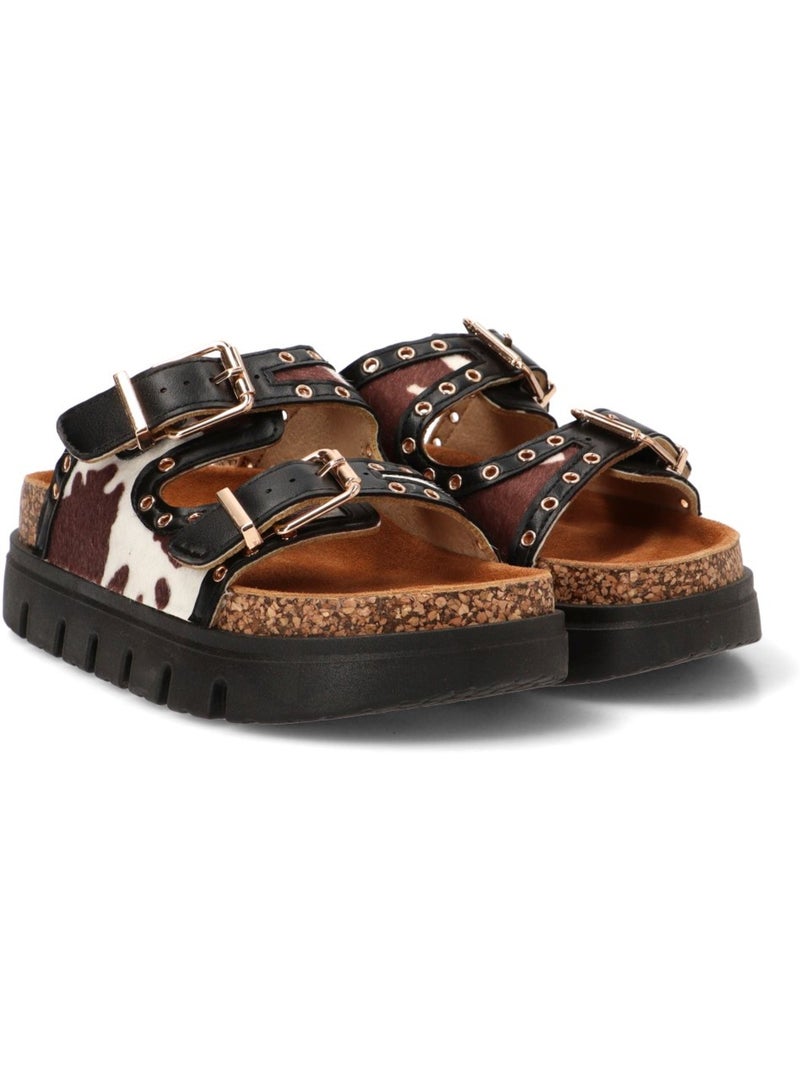 Sandalia Diario Mujer Suela Doble - Stay Negro Blanco - Kiabi
