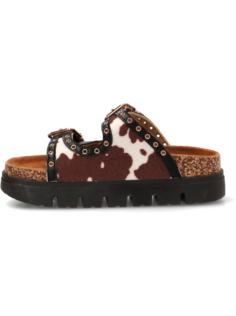 Sandalia Diario Mujer Suela Doble - Stay Negro Blanco - Kiabi