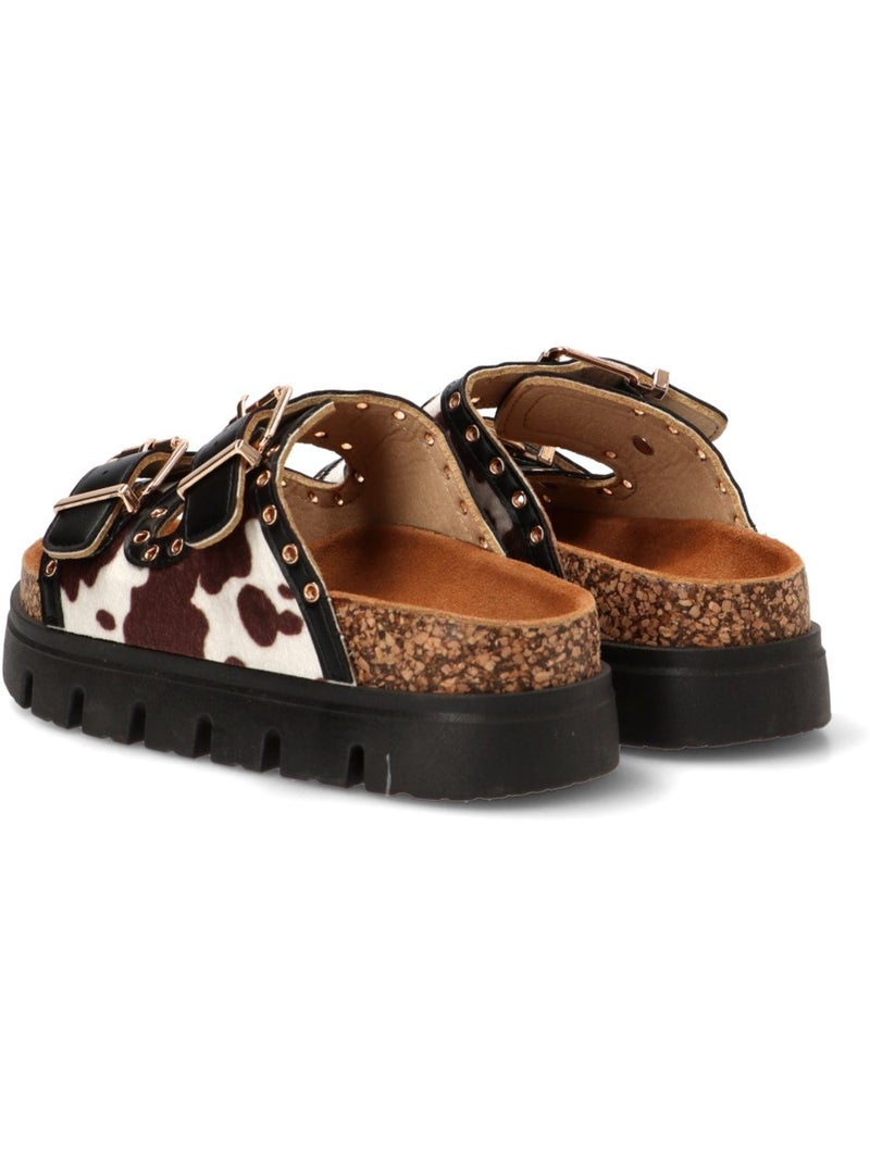 Sandalia Diario Mujer Suela Doble - Stay Negro Blanco - Kiabi