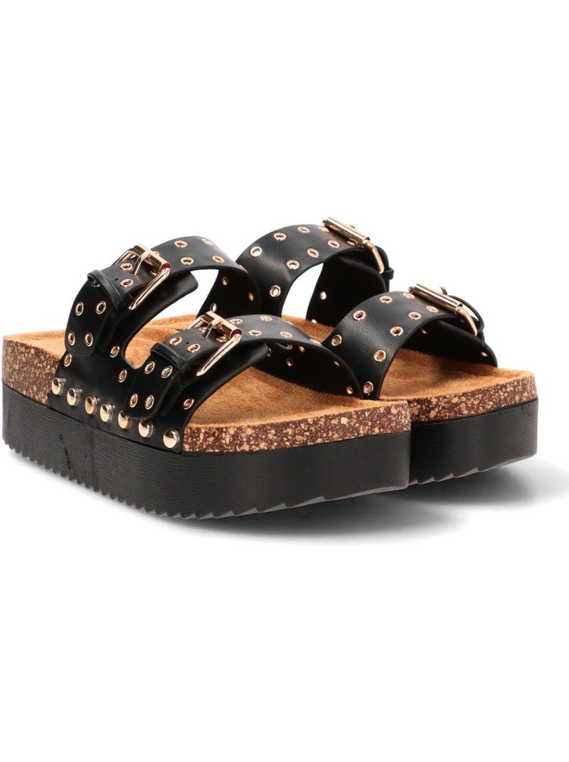 Sandalia Diario Mujer Suela Doble - Stay Negro - Kiabi